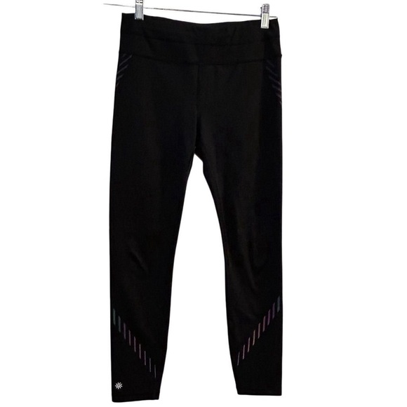 Athleta Women's Spectrum Sonar Reflective 7/8 Leggings Size S Black Activewear - Picture 1 of 12